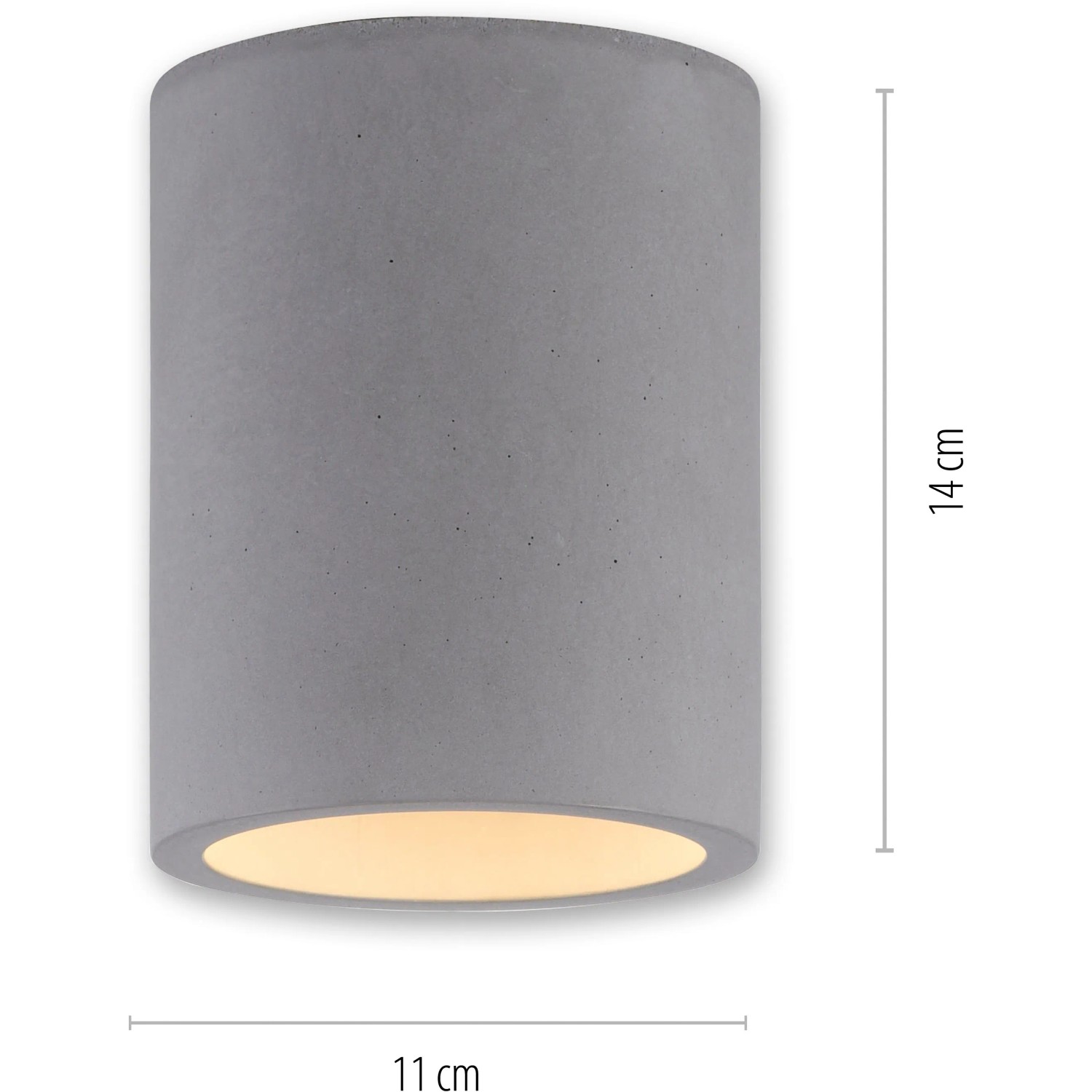 Paul Neuhaus Eton Deckenleuchte aus Beton, rund, 11x14 cm. Moderne Lampe im Industrial Design.