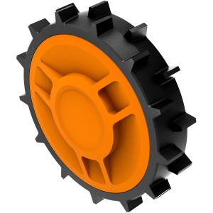 Worx Offroad-Rad für Landroid Mähroboter, orange/schwarz, für besseren Grip im Gelände.