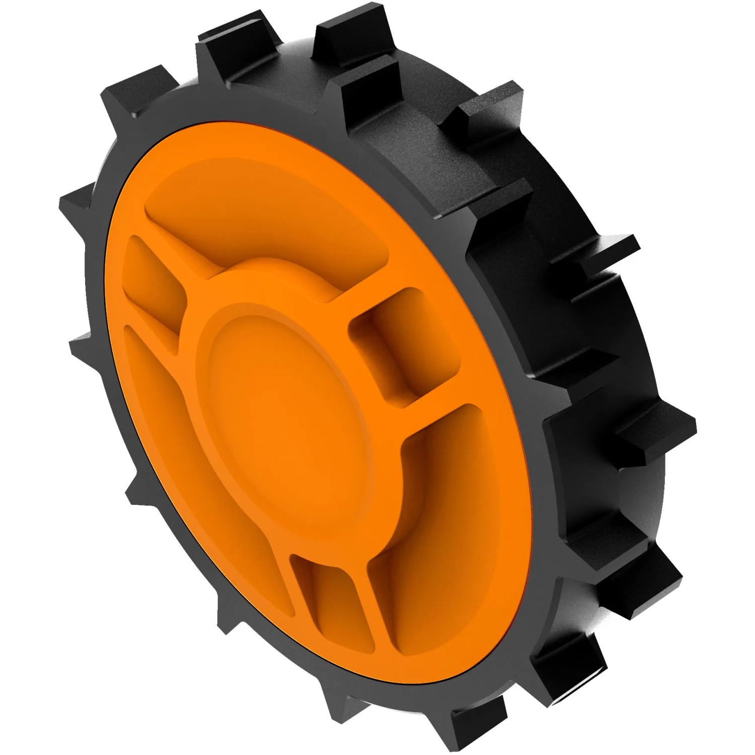Worx Offroad-Rad für Landroid Mähroboter, orange/schwarz, für besseren Grip im Gelände.
