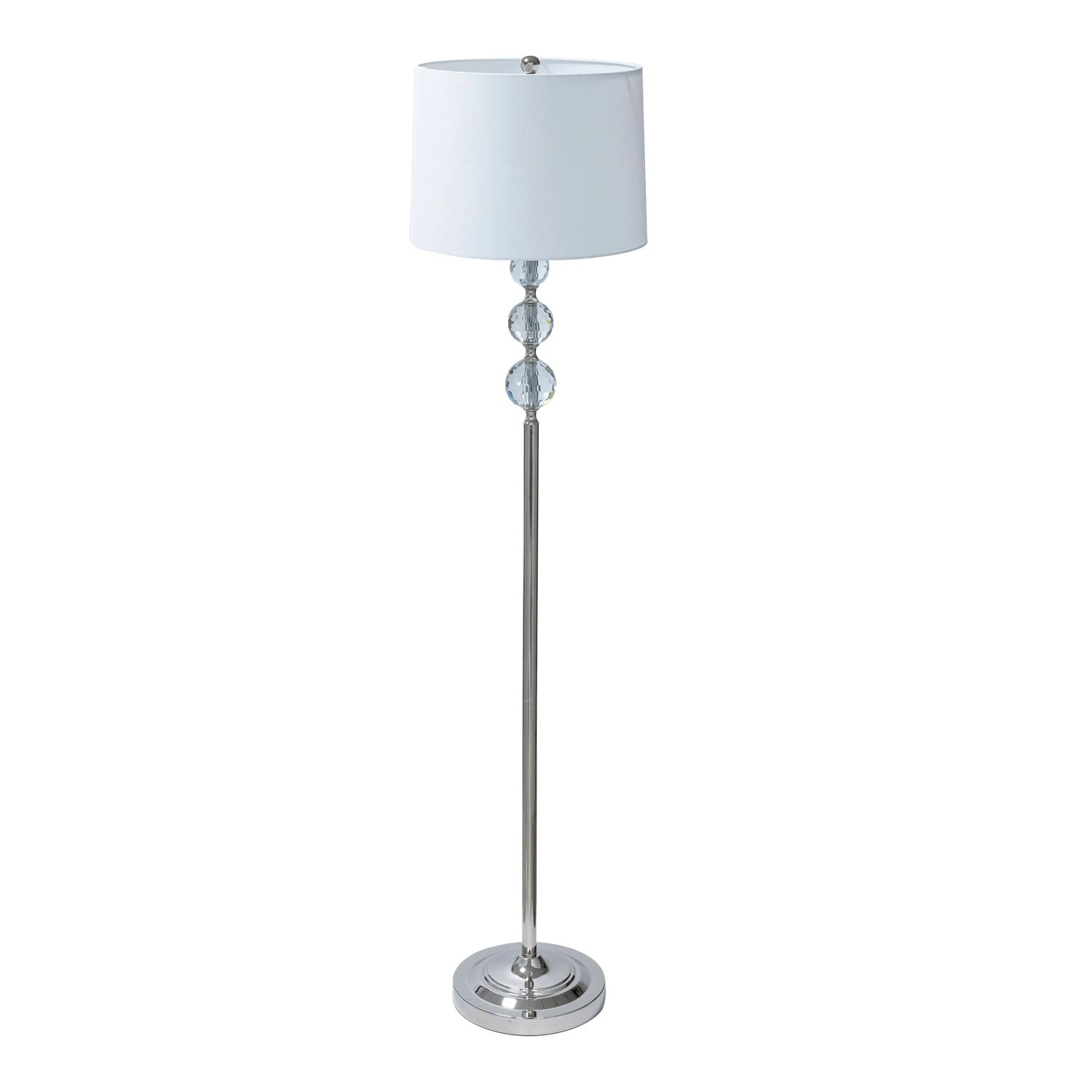 Relaxdays Stehlampe Metall Weiß Kristalloptik Rutschfest 155 cm x 35,5 cm 5,3 kg