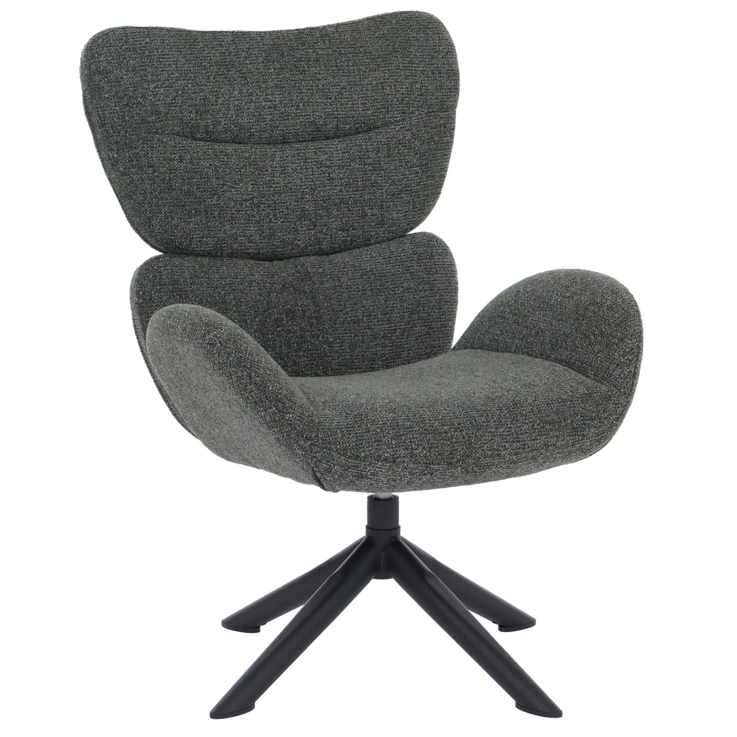 MCW Loungestuhl Q53 Drehbar Metall Chenille Dunkelgrün