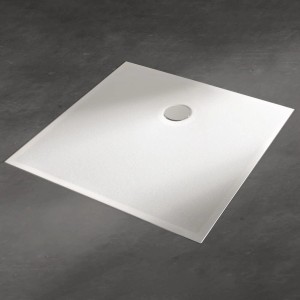 Quadratische, weiße Kronenbach Mineralguss-Duschwanne Cube 90x90 cm mit Antislip-Beschichtung.