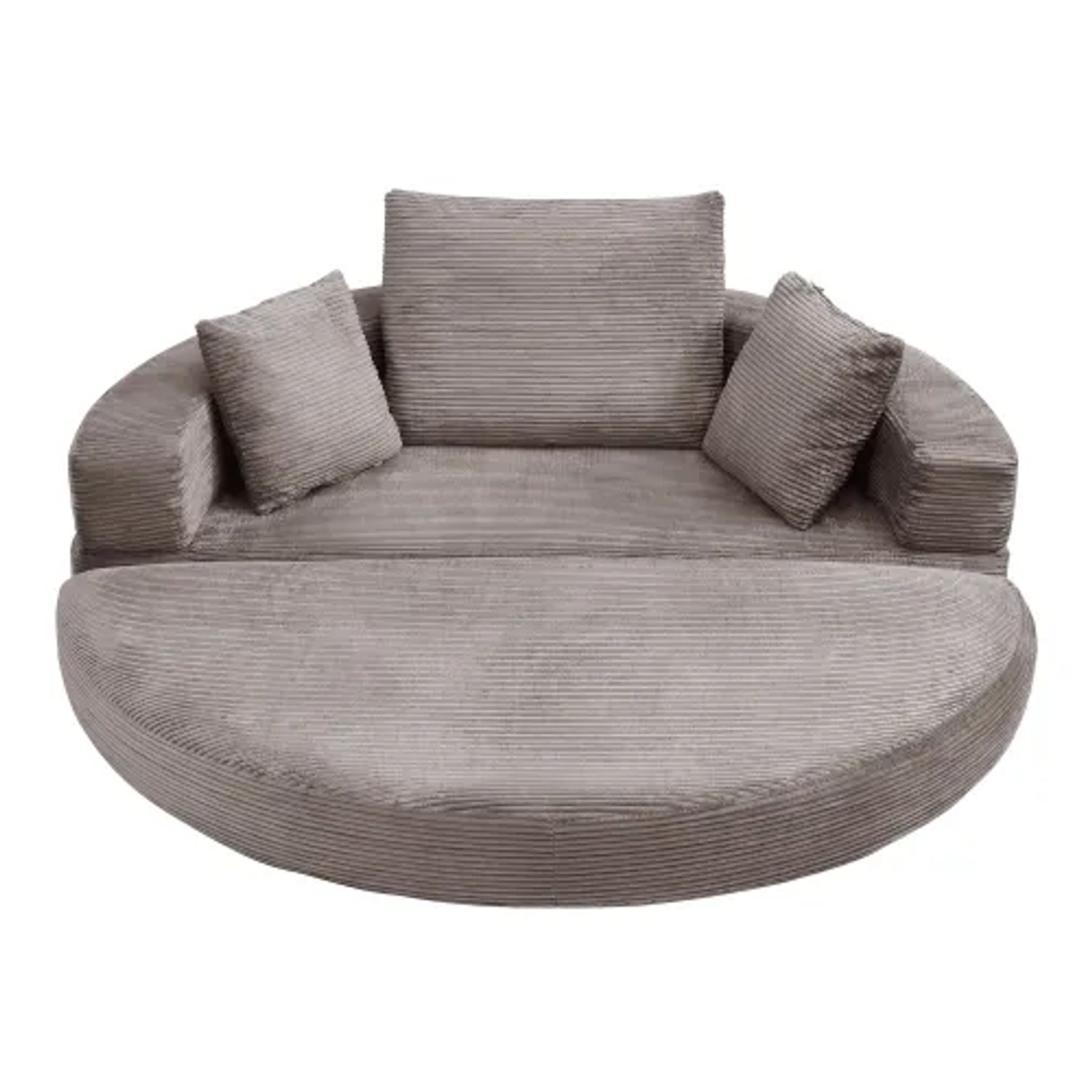 PXloue Klappsofabett Braun 173x176 cm Boneless Sofa Modulares Schlafsofa aus Cordstoff mit 3 Kissen