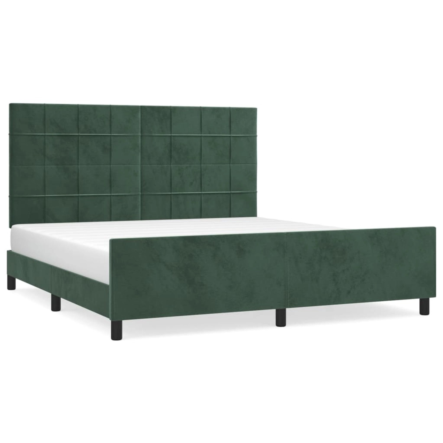 vidaXL Bettgestell mit Kopfteil Dunkelgrün 180x200 cm Samt 3125772 günstig online kaufen