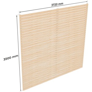 Holzbrüder Carport-Rückwand Ralf, Fichte natur, 350x372cm, bestehend aus horizontalen Brettern mit Abstand.