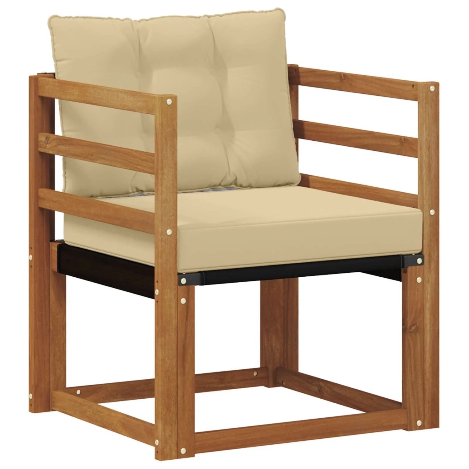 vidaXL Sofa mit Armlehnen Massives Akazienholz und Textilene 3436289