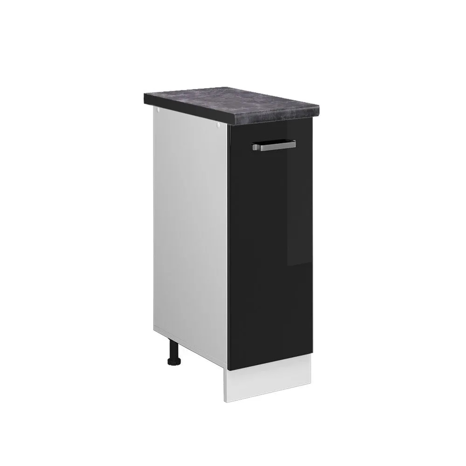 Vicco Apothekerschrank R-Line Schwarz Hochglanz Weiß 30 cm AP Anthrazit