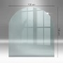 Transparente, halbkreisförmige Glasplatte 100x100 cm für Kaminöfen als Funkenschutz.
