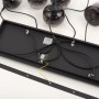 Schwarze 6-flammige Just Light Pendelleuchte Zea mit rauchfarbenen Gläsern.
