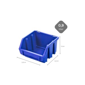 Blaue PROREGAL Sichtlagerbox (40x SuperSparSet) aus Polypropylen, 7,5x11,6x11,2 cm.