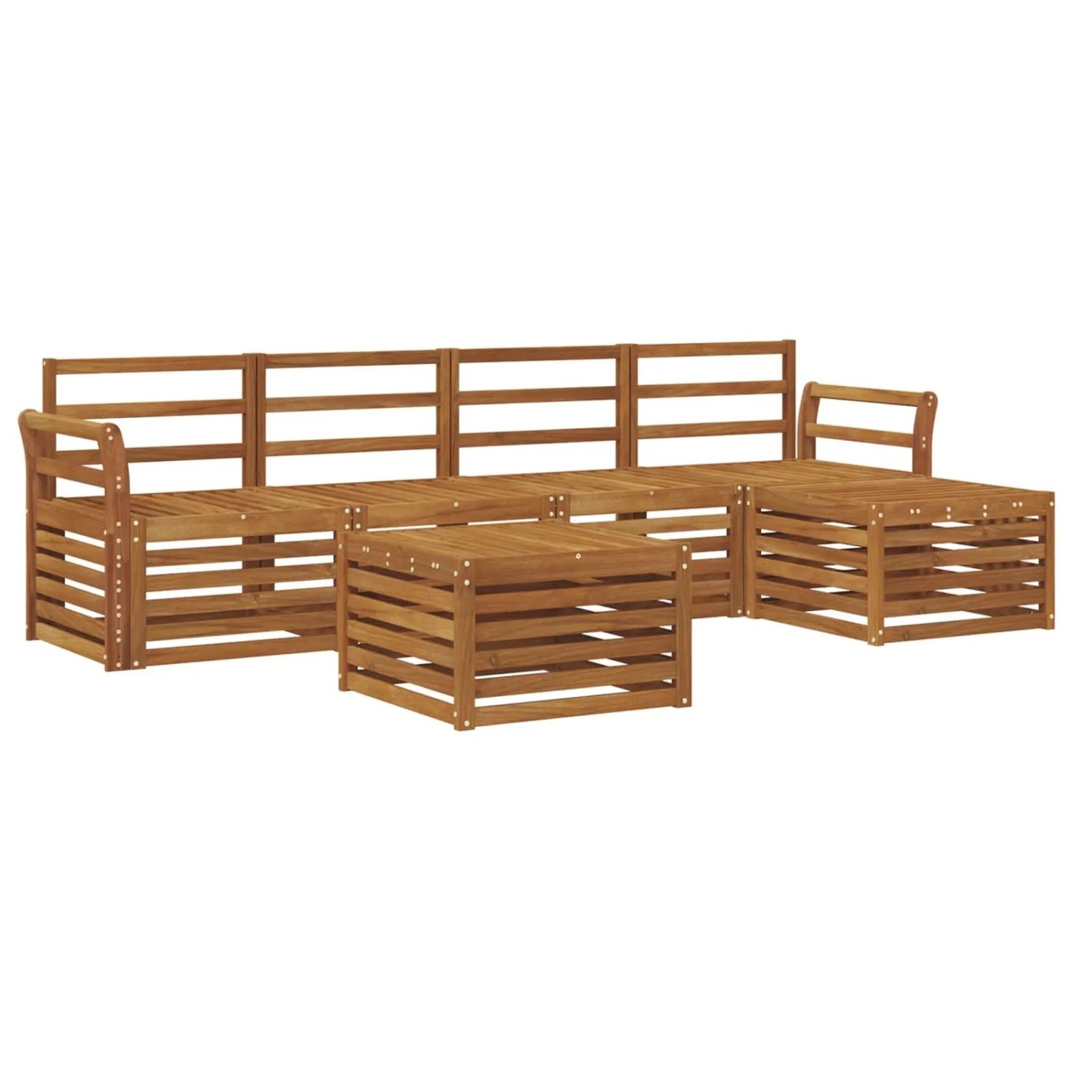 vidaXL Sofagarnituren 6 Tlg Natur Massivholz Akazie 3374689