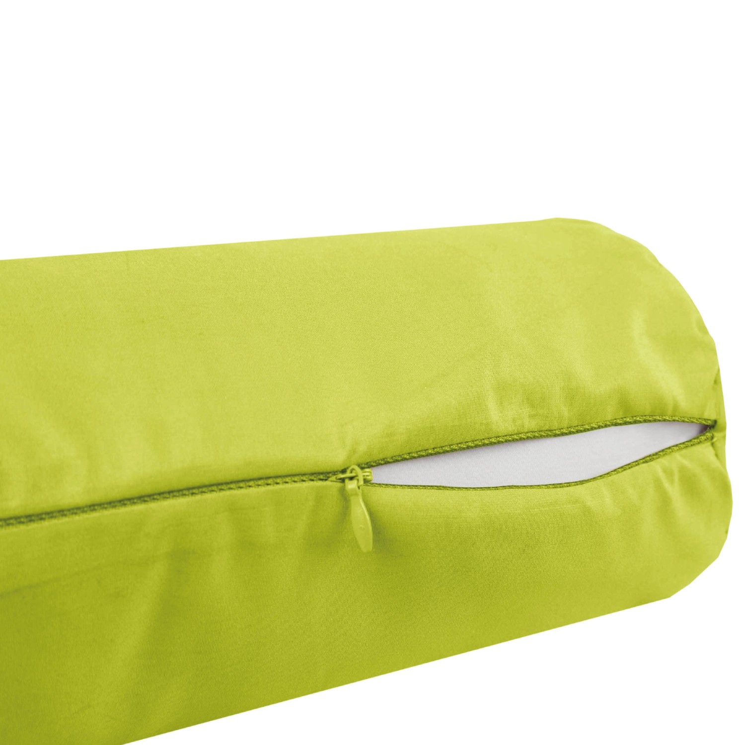 Grüne Bestlivings Nackenrolle Ellen, 15x40 cm, Kissenhülle mit Reißverschluss.