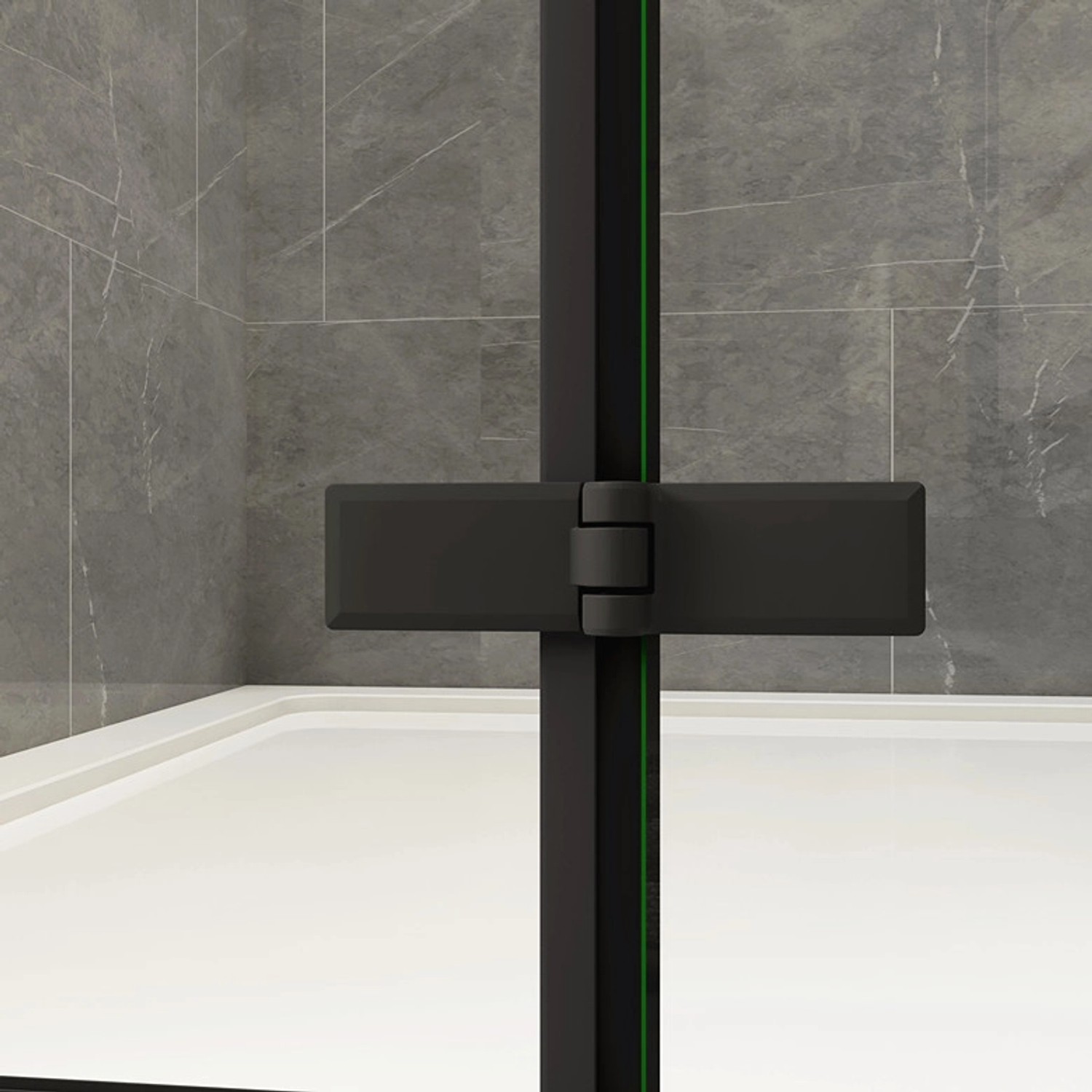 Duschparadies Duschtür Nischentür Falttür 100x185cm,Schwarz,6mm Nano Glas Dusche_7