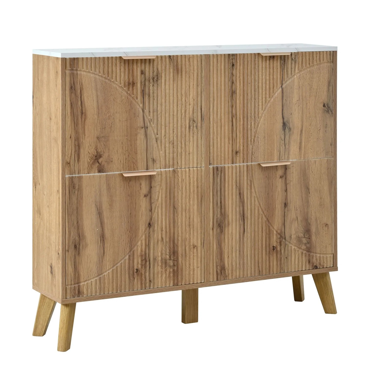 okwish Schuhschrank mit Klappdeckel Eingangsbereich 105x24x95cm Natur