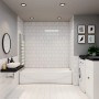 Badewanneaufsatz 120x140cm, 2-teilige Faltwand, linke Montage, 6mm ESG Nano-Glas Duschwand