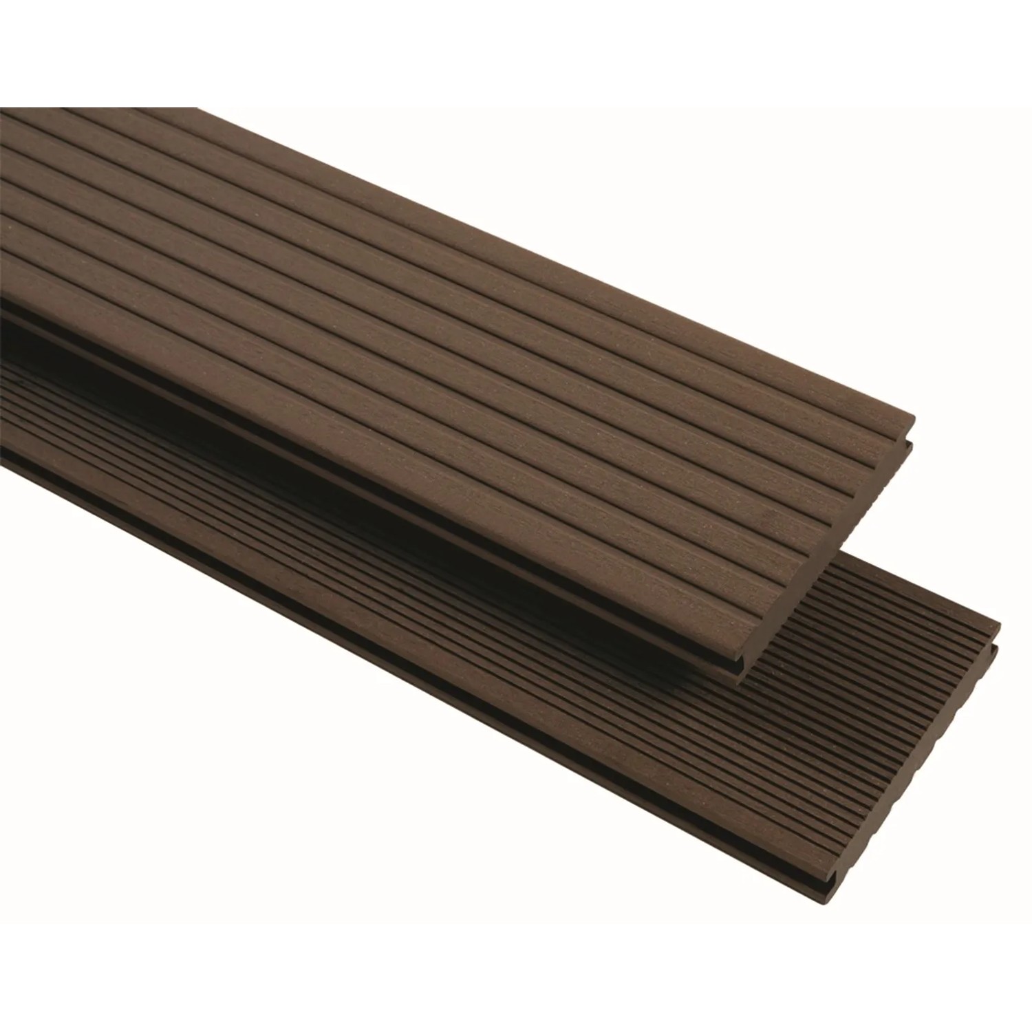 GartenLand WPC Terrassendiele Vintage Massiv 20 x 145 x 3000 mm Schokobraun Genutet und Geriffelt Hohlkammer