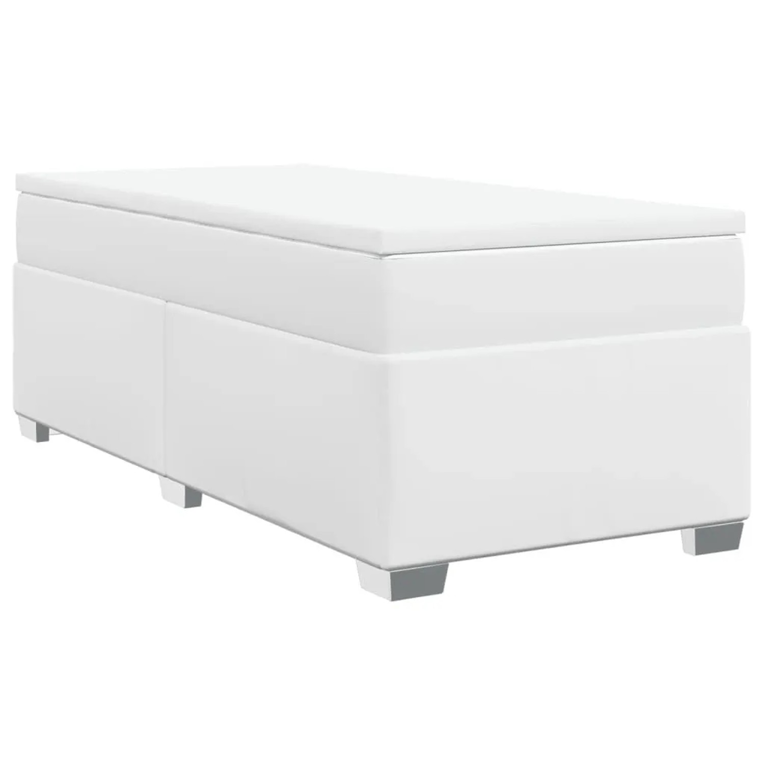 vidaXL Boxspringbett mit Matratze Weiß 90x190 cm Kunstleder 3285190 günstig online kaufen