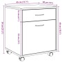 vidaXL Rollcontainer Artisan-Eiche 45x38x54 cm Holzwerkstoff 856655_11