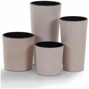 Siena Garden Pflanzgefäße Eco Lens, weiße Übertöpfe in verschiedenen Größen.