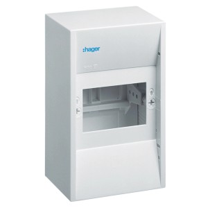 Hager Mini-Verteiler Gamma GD104N, 4TE, Aufputz, weiß, für den Innenbereich.