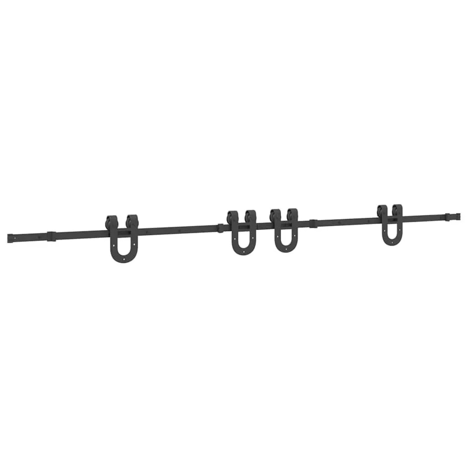 vidaXL Schiebetürbeschlag-Set 366 cm Stahl Schwarz 3295789