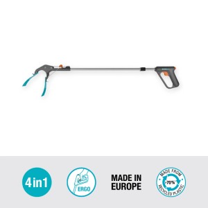 Gardena Greifer 4 in 1, 95 cm, ergonomisch. Kombisystem für Gartenarbeit und zum Aufsammeln von Unrat.