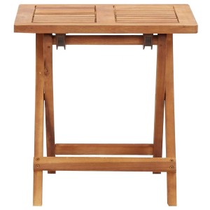 Klappbarer, quadratischer Garten-Couchtisch aus Akazienholz, 40x40 cm. Praktischer Beistelltisch für Balkon und Terrasse.