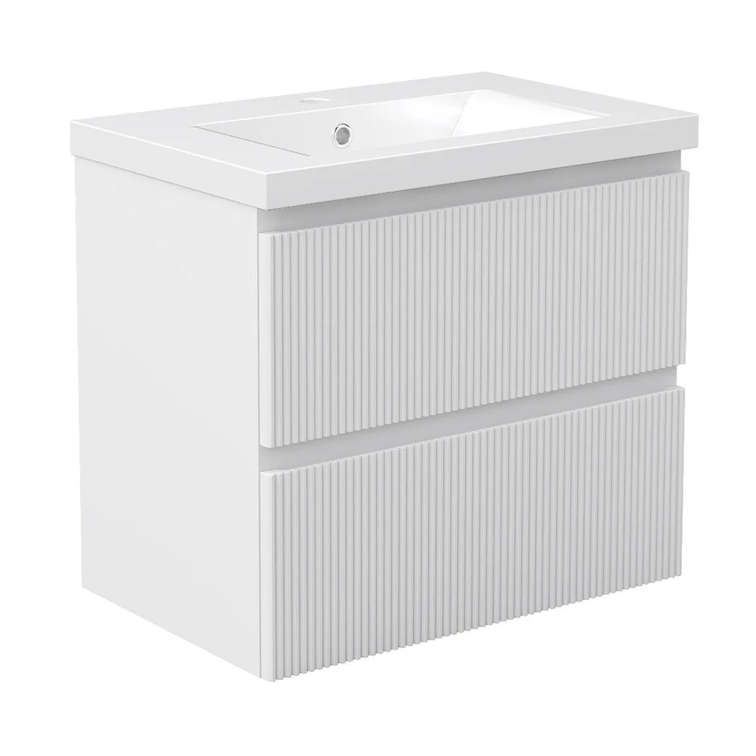 Duschspa Badmöbel 60cm Waschbecken mit Unterschrank Matt Weiß 2-tlg