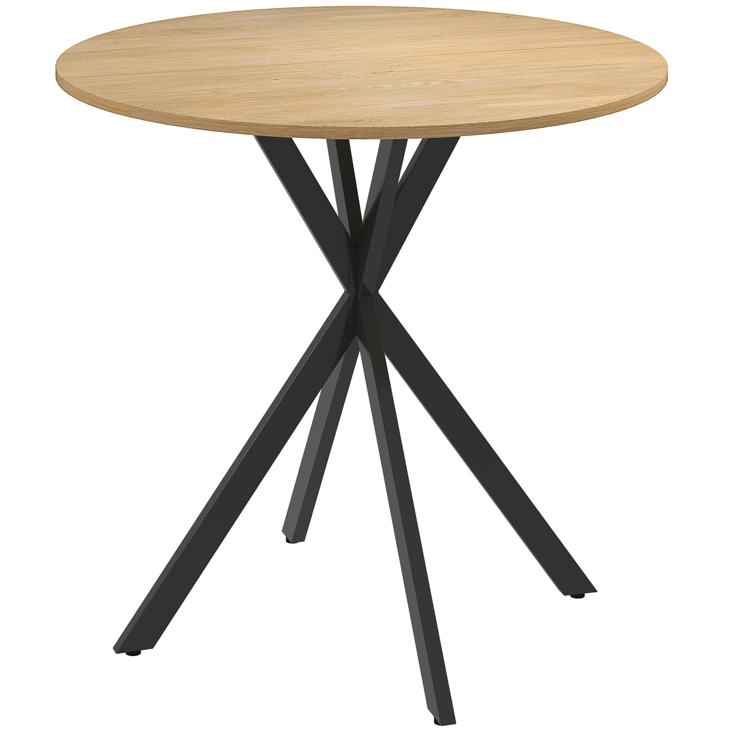 HOMCOM Esstisch Spanplatte Stahl 80L x 80B x 75H cm Eiche günstig online kaufen