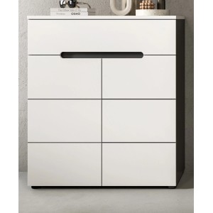 Inn.Furn Schuhkommode in Weiß und Grau 80 cm Cooper