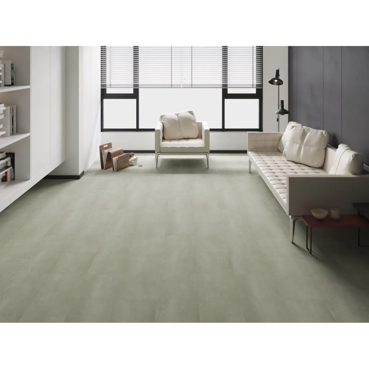 Decoflooring Vinylboden Premium Klebevinyl Beton Weiß Fliesenformat