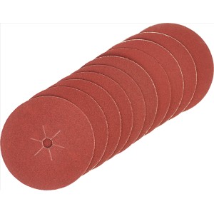 LUX Schleifscheiben-Set, 10 rote Schleifscheiben (125 mm) für Bohrmaschinen, feine Körnung.