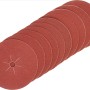 LUX Schleifscheiben-Set, 10 rote Schleifscheiben (125 mm) für Bohrmaschinen, feine Körnung.