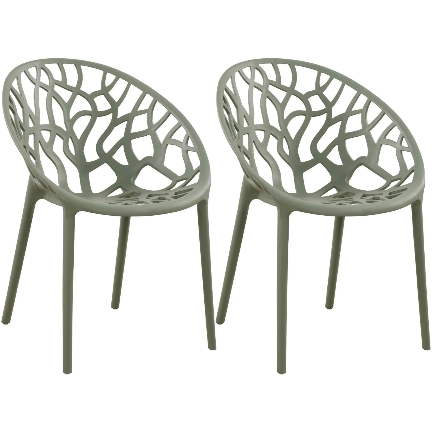 CLP 2er Set Gartenstühle Hope Oliv