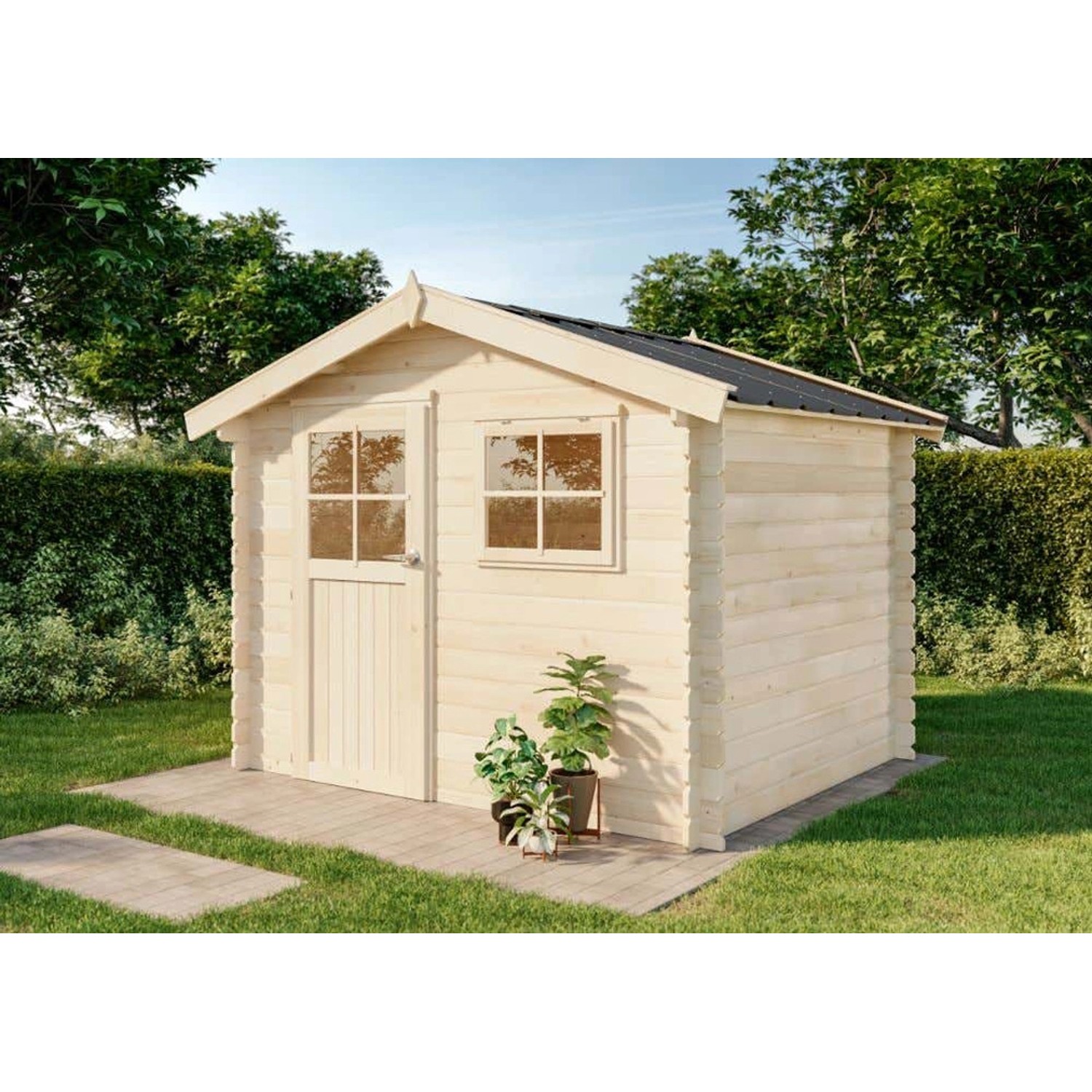 Alpholz Gartenhaus/Gerätehaus Salzburg Satteldach 315 cm x 259 cm Hellbraun