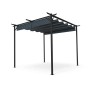 Blumfeldt Pantheon Gartenpavillon 3x3 m, dunkelgrau, mit Stahlrahmen und wetterfestem Dach.