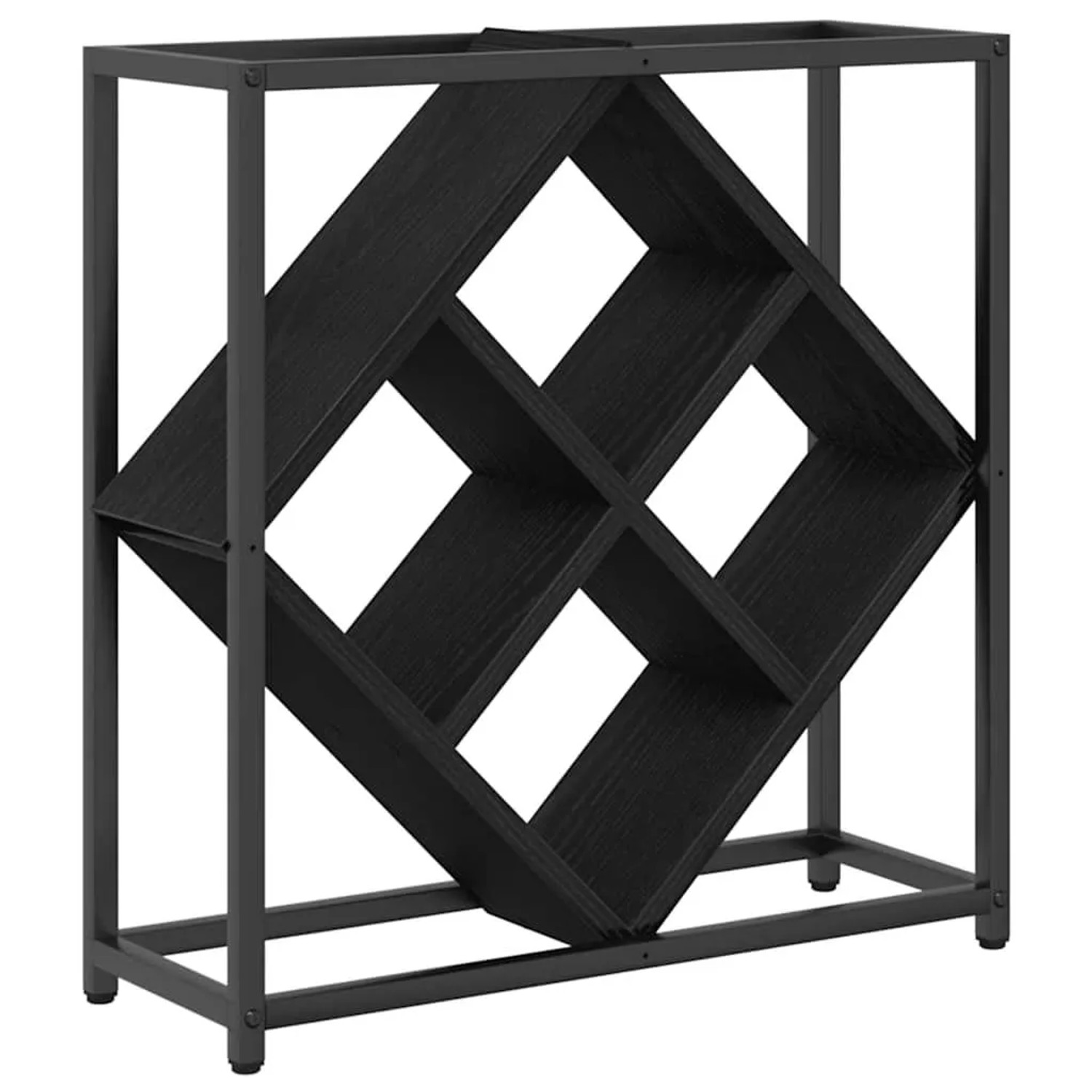 vidaXL Weinregal Schwarz Eichen-Optik 51 x 18 x 52,5 cm Holzwerkstoff 868219