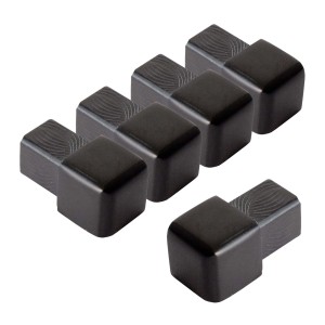 Dalsys Endstücke für Fliesenschienen, 5x Quadratprofil 5x10mm, Alu eloxiert, schwarz.