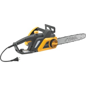 Stiga Elektro-Kettensäge CS 122c mit 40 cm Schwert, schwarz und gelb.