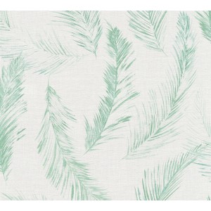 A.S. Creation Vliestapete Four Seasons mit Blätter-Motiv in Grün und Blau.