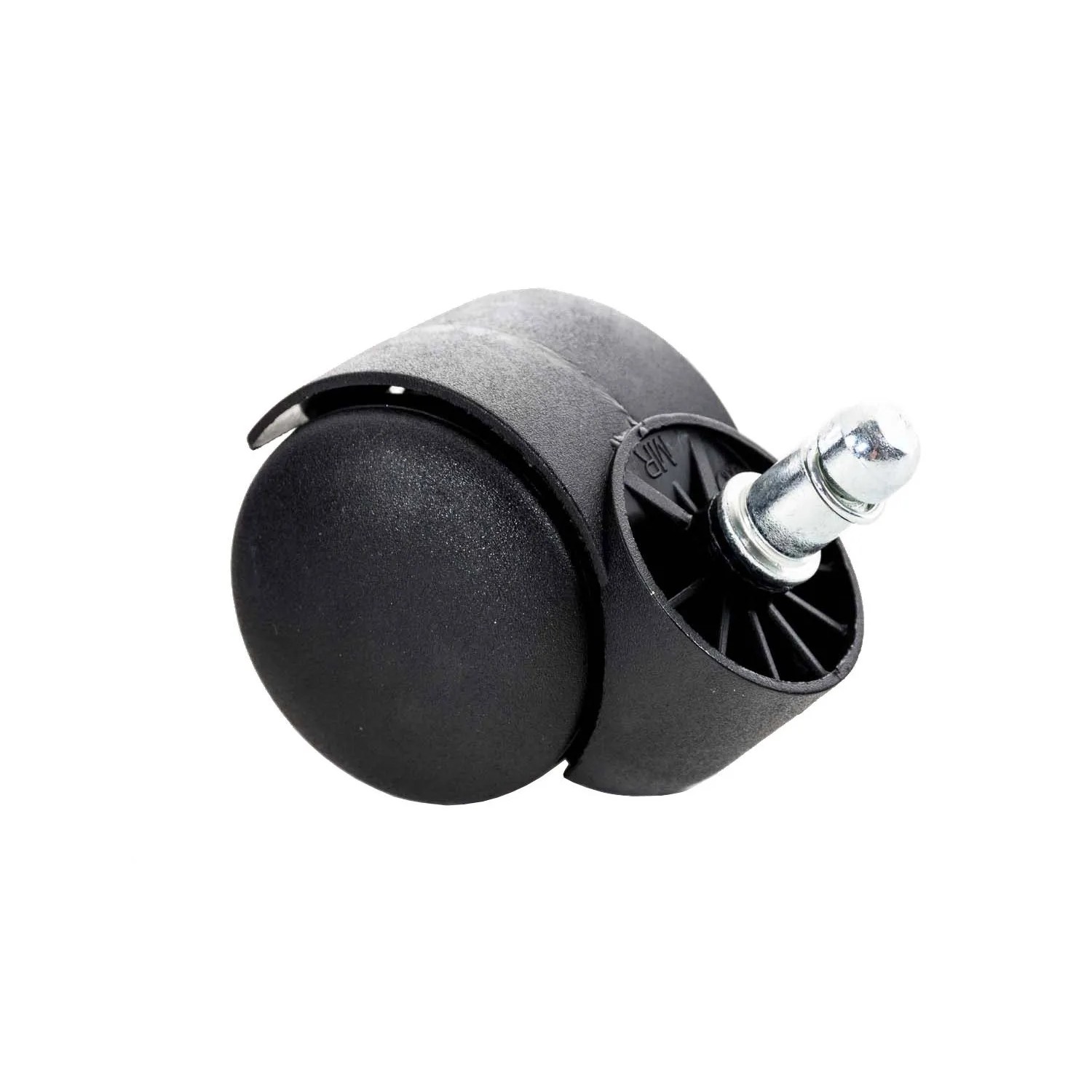 Schwarze DELUKE Bürostuhl Rolle mit 11mm Stift für Hartböden.