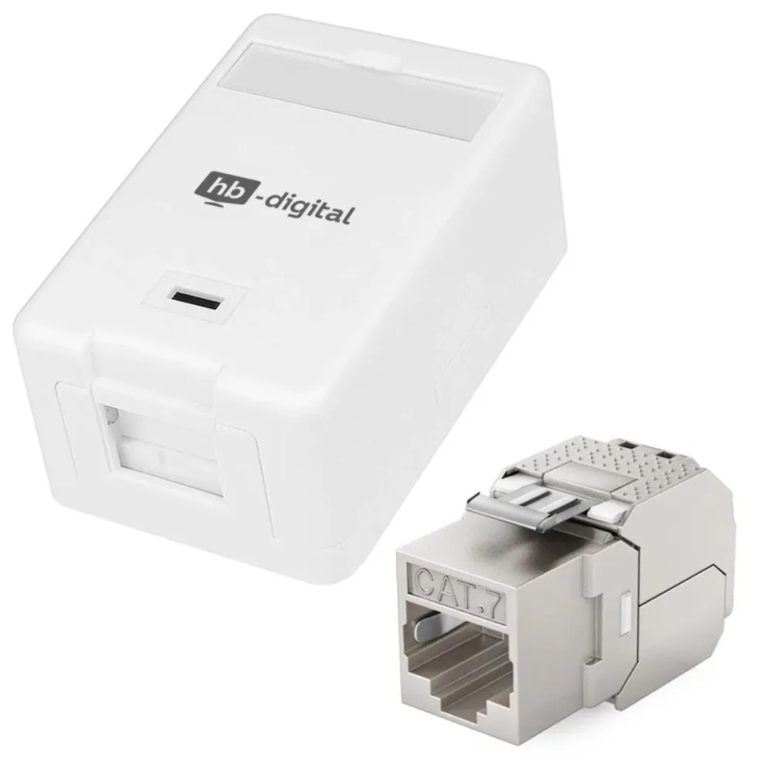 hb-digital Set Anschlussbox 1 Port Keystone Module CAT 7