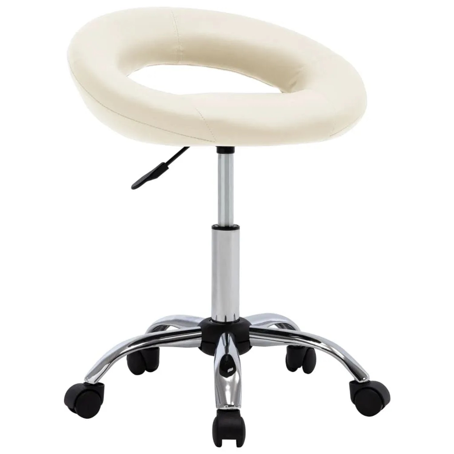 vidaXL Arbeitshocker auf Rollen Creme Kunstleder 323667