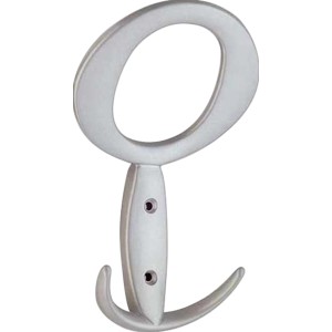 Wandhaken 1280, Chrom matt, aus Metall, modernes Design für Bad und Flur.