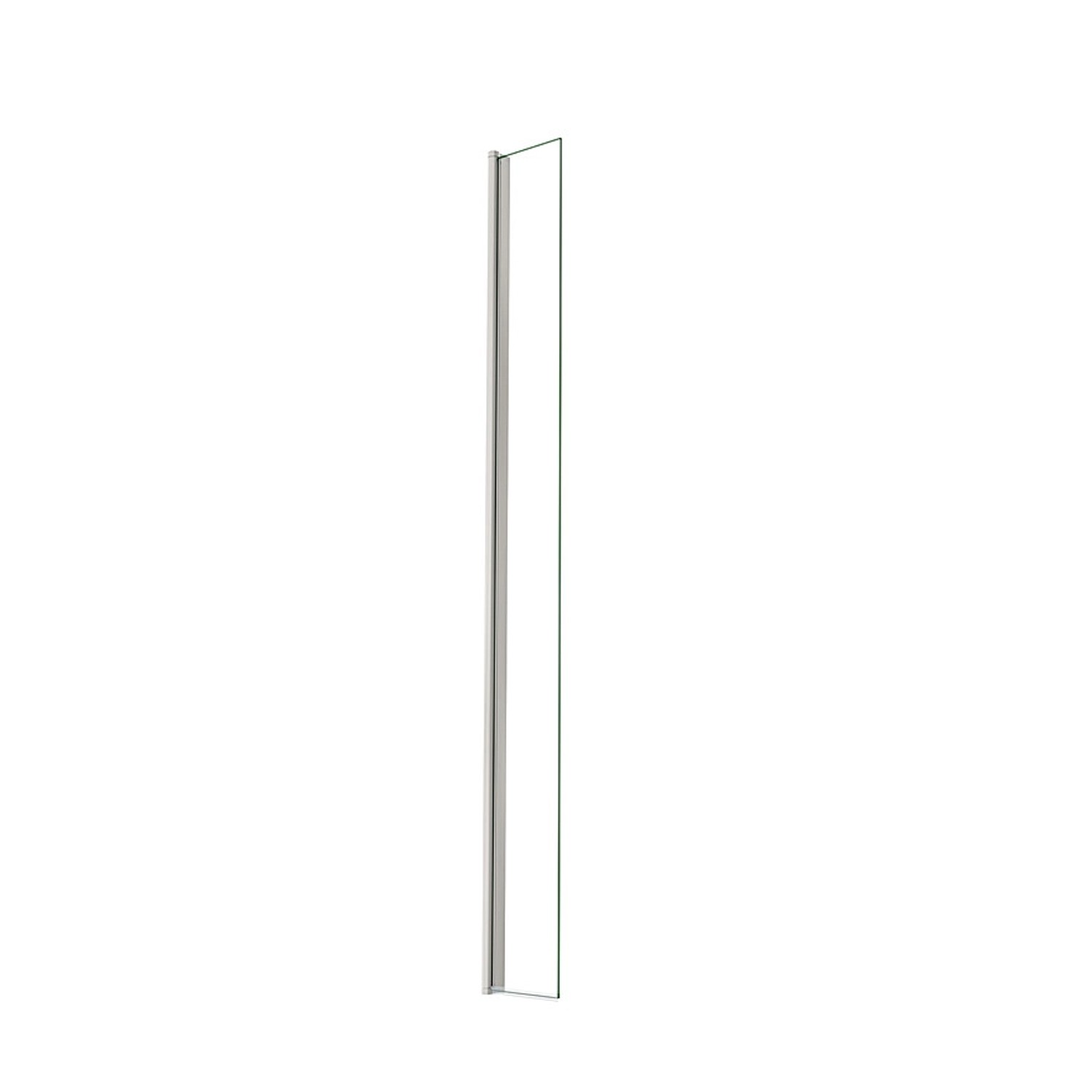 Duschparadies 30 x 200 cm Glas Flipper für 10mm Walk in Glas Seitenwand mit Hochglanz Verchromt Anschluss-Wandprofil