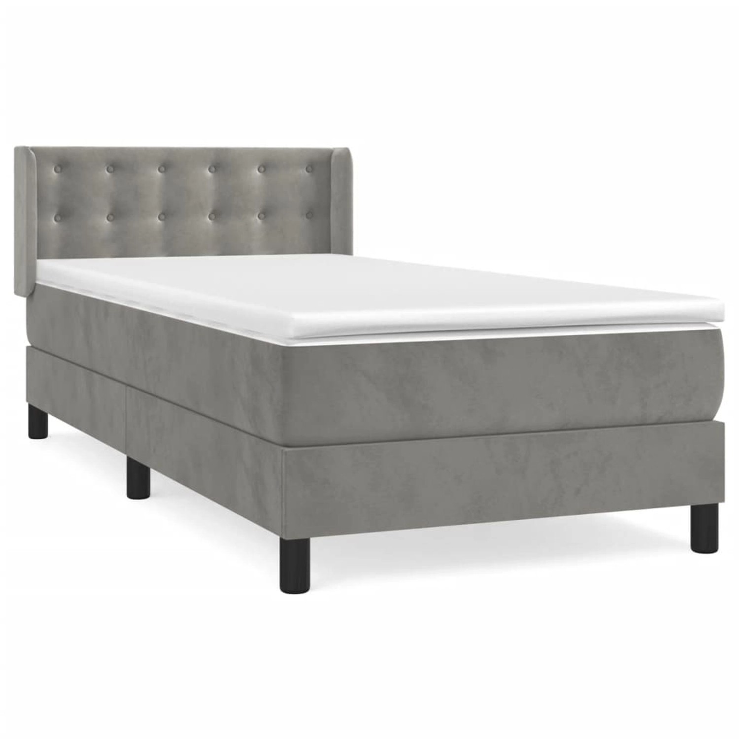 Vidaxl Boxspringbett Mit Matratze Hellgrau 80x200 Cm Samt günstig online kaufen