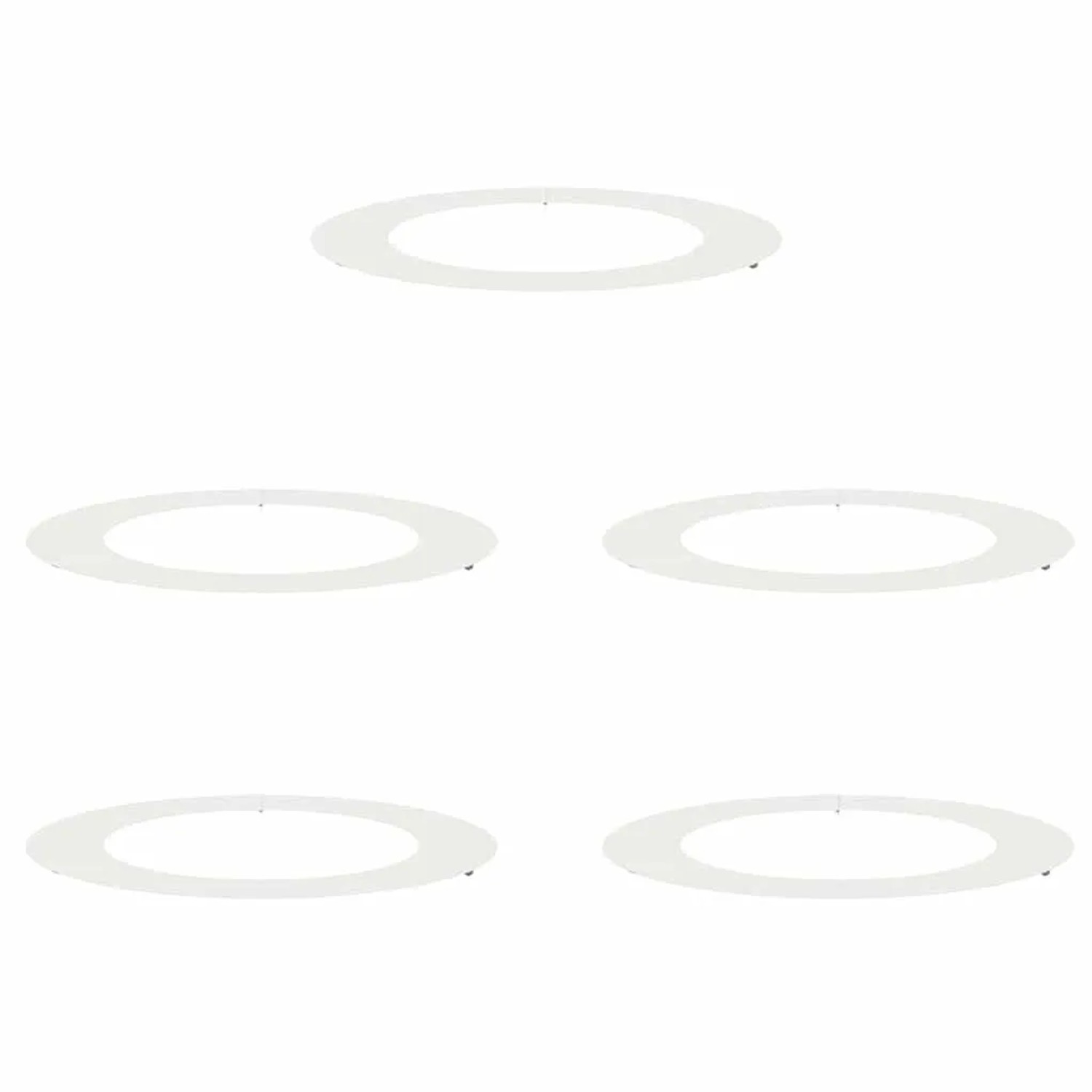 vidaXL Geeignet für Flache Baumringe 5 Stk Weiß Ø60/90 cm Stahl 873707