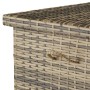 Detailansicht der Tectake Auflagenbox Kiruna mit Rattangeflecht in Natur, Zubehör für Ordnungssysteme im Garten.