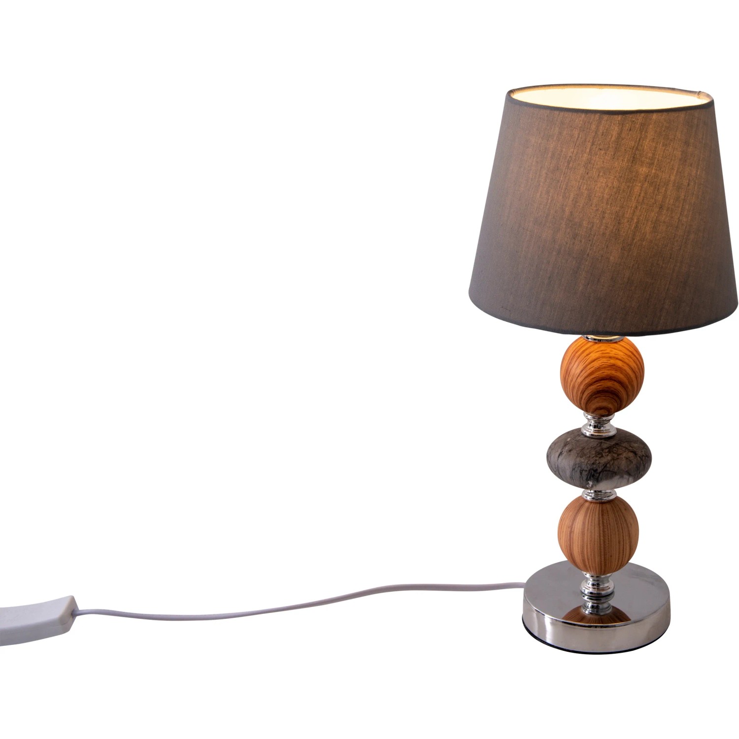 Graue Näve Tischleuchte Araga aus Keramik, 36 cm hoch, für Design-Tischlampen.