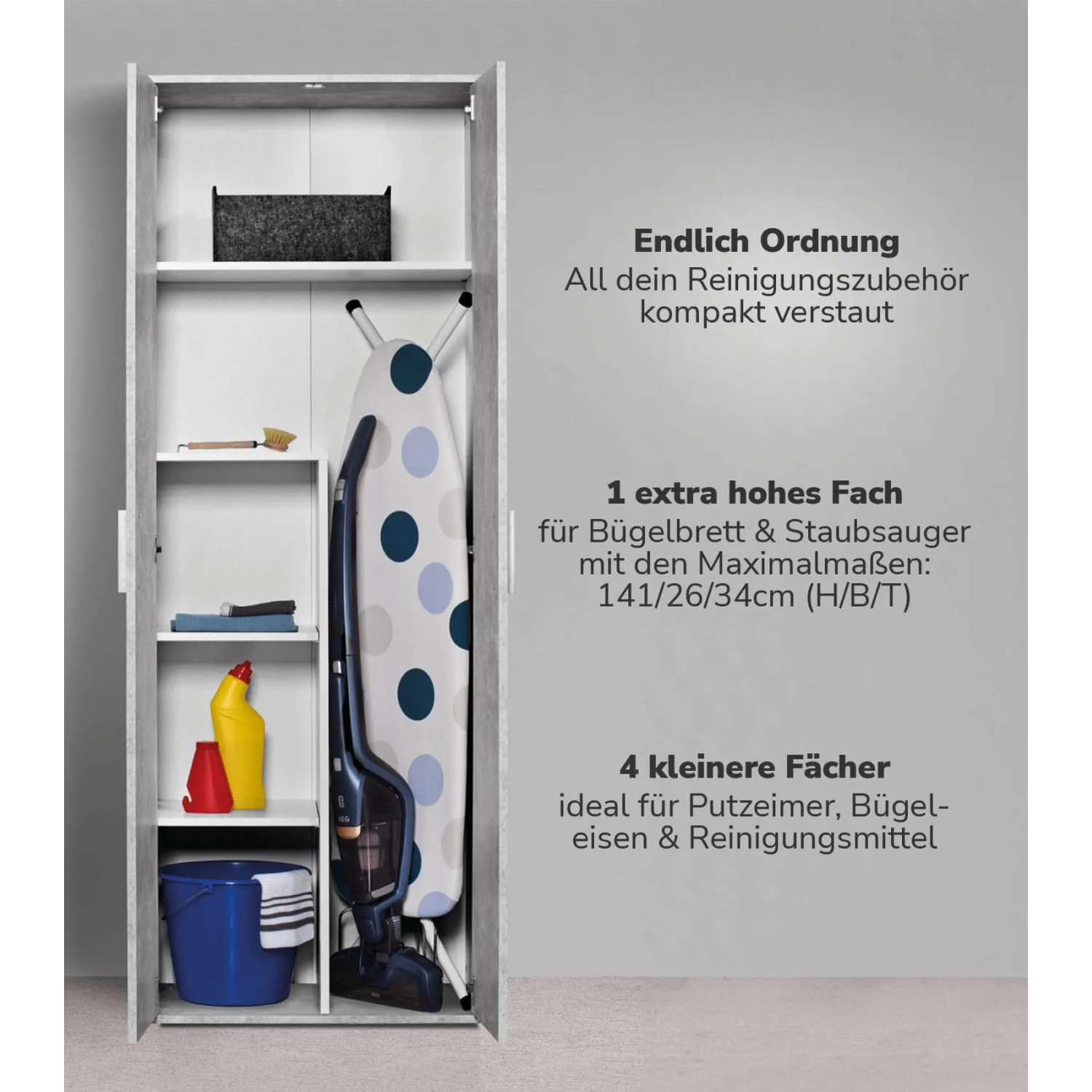 Mehrzweckschrank Fur Staubsauger Und Bugelbrett